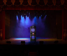 Load image into Gallery viewer, QFX E-1500 Professional Large Bluetooth Speakers | Portable PA Speaker System | Dual 15” Woofers, 1.5” Tweeter, and Party Lights
