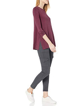 Load image into Gallery viewer, Amazon Brand - Daily Ritual Women's Soft Rayon Jersey Crew Neck Long Sleeve Split-Hem Tunic, Fig, Large
