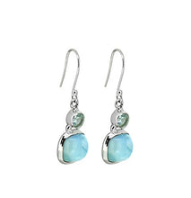 Load image into Gallery viewer, YoTreasure 1.50"Larimar Blue Topaz 925 Sterling Silver Dangle Earrings
