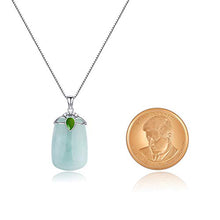 Load image into Gallery viewer, Jade Pendant Necklace Charm Jade Clasp Fashion and Elegant Jewelry Necklace for Women, Sterling Silver 18" Chain(Square shape)
