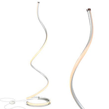 Load image into Gallery viewer, Brightech Allure - 32” Bright LED Spiral Lamp Gets Compliments - Modern Curved Pole Light for Bedrooms &amp; Living Rooms - Floor Standing/End Table Lamp with Built In Dimmer Switch - Platinum
