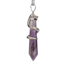 Load image into Gallery viewer, Hexagonal Pile Natural Amethyst Gemstone Pendant Necklace Healing Crystal Reiki Chakra Gem Stones 18 Inch (1pc) GGP-D4
