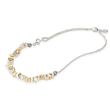 Load image into Gallery viewer, Alex and Ani Path of Symbols Adjustable Anklet for Women, Moon and Star Charm, Two-Tone Rafaelian Finish, 11.5 in
