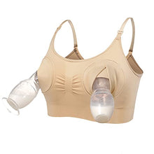 Load image into Gallery viewer, haakaa Pumping Bra Hands Free 3-in-1 Nursing Bras for Breastfeeding, Adjustable Wireless Comfortable Breastfeeding Bra, Suitable for Medela,Lansinoh,Philips Avent,Spectra etc(1 Pack, Beige, Large)
