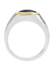 Load image into Gallery viewer, Effy 925 Sterling Silver &amp; 18K Yellow Gold Onyx &amp; Diamond Ring, 2.39 TCW HRM0L149DX
