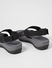 Load image into Gallery viewer, Clarks womens Arla Jacory Wedge Sandal, Black Solid, 8 US
