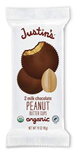 Load image into Gallery viewer, Justin's Organic Milk Chocolate Peanut Butter Cups, Rainforest Alliance Certified Cocoa, Gluten-free, Responsibly Sourced, 12 Packs of 2-Cups each
