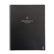 Load image into Gallery viewer, Rocketbook Fusion Smart Reusable Notebook - Calendar, To-Do Lists, and Note Template Pages with 1 Pilot Frixion Pen &amp; 1 Microfiber Cloth Included - Infinity Black Cover, Letter Size (8.5" x 11")
