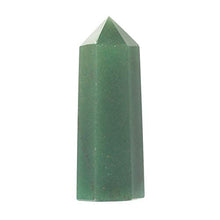 Load image into Gallery viewer, JUST IN STONES Natural Green Aventurine Gemstone Crystal Hexagonal Pointed Reiki Chakra Faceted Prism Wand Stone Home Decor
