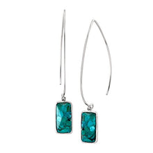 Load image into Gallery viewer, Silpada 'Oasis' Compressed Turquoise Wire Drop Earrings in Sterling Silver
