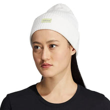 Load image into Gallery viewer, adidas Women's 4 Inch Cuff Fold Beanie, White/Pulse Yellow/Grey, One Size
