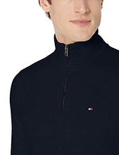 Load image into Gallery viewer, Tommy Hilfiger Men's Big &amp; Tall 1/4 Zip Mockneck Sweatshirt, Sky Captain Bill, 3XL-T
