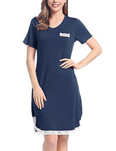 Load image into Gallery viewer, Womens Short Night/Sleep Shirt Pajama/Pj Dress/Gown/Tee V Neck(Gray,Medium)
