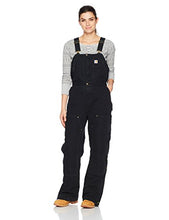 Load image into Gallery viewer, Carhartt Women's Weathered Duck Wildwood Bib Overalls (Regular and Plus Sizes), Black, Small
