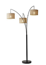 Load image into Gallery viewer, Adesso 4238-26 Trinity Arc Floor Lamp Antique Bronze FinisH, Beige Burlap Lamp. Home Decor Lamps and Light Fixtures, 82",3 Arm
