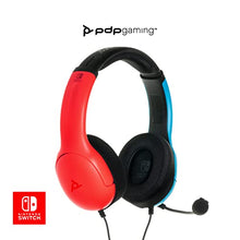 Load image into Gallery viewer, PDP Gaming LVL40 Stereo Headset with Mic for Nintendo Switch - PC, iPad, Mac, Laptop Compatible - Noise Cancelling Microphone, Lightweight, Soft Comfort On Ear Headphones - Mario Red &amp; Blue
