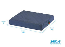 Load image into Gallery viewer, NOVA Medical Products  Seat &amp; Wheelchair Cushion, Convoluted “Egg Crate” Foam Cushion with Removable Cover, 16”W x 16”D x 3”Thick, Navy Blue Color (2652-3)
