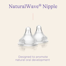 Load image into Gallery viewer, Lansinoh NaturalWave Baby Bottle Nipples, Medium Flow, Size 3M, Anti-Colic, 2 Count
