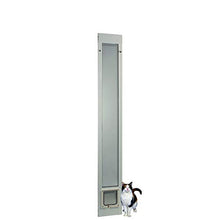 Load image into Gallery viewer, Ideal Pet Products 80" Fast Fit Aluminum Pet Patio Door, Cat Flap, 6.25" x 6.25" Flap Size, White
