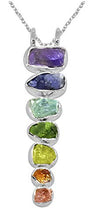 Load image into Gallery viewer, YoTreasure Chakra Healing Gemstone Solid 925 Sterling Silver Chain Pendant Jewelry
