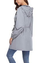 Load image into Gallery viewer, Womens Outdoor Waterproof Lightweight Windbreaker Raincoat Hooded Rain Jacket
