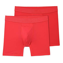 Load image into Gallery viewer, Terramar Men's Silkskins 6" Boxer Briefs, Red, 2 Pack, X-Large
