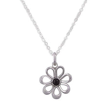 Load image into Gallery viewer, NOVICA Obsidian .925 Sterling Silver Pendant Necklace 17.25" 'Margarita Dream'

