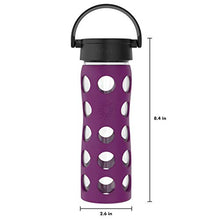 Load image into Gallery viewer, Lifefactory 16-Ounce BPA-Free Glass Water Bottle with Classic Cap and Protective Silicone Sleeve, Plum
