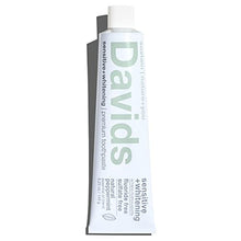 Load image into Gallery viewer, Davids Nano Hydroxyapatite Natural Toothpaste, Sensitive, Whitening, Enamel Health, Fluoride Free, SLS Free, Peppermint, 5.25 oz Metal Tube, Tube Roller Included
