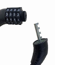 Load image into Gallery viewer, Bike Cable Lock, 4 Digit Resettable Combination Cable Lock for Bicycle，Without Mounting Bracket ，2 Feet x 1/2 Inch (Black)
