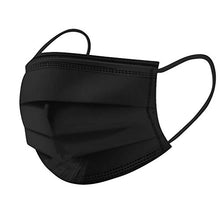 Load image into Gallery viewer, 50/100pc Disposable Face Bandanas - 3 Ply Non-woven Black Breathable Face ??ᴠ??,Protective Anti-dust Windproof Facial Scarf with Elastic Ear Loop for Outdoor Ski Cycling Camping Running (B:100pcs)
