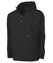 Load image into Gallery viewer, The "Newport Collection" Pack-N-Go Pullover Jacket from Charles River Apparel black large
