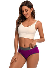 Load image into Gallery viewer, POKARLA Women's Cotton Stretch Underwear Ladies Mid-high Waisted Briefs Panties 5-Pack(Small）
