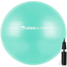 Load image into Gallery viewer, URBNFit Exercise Ball (Multiple Sizes) for Fitness, Stability, Balance &amp; Yoga Ball - Workout Guide &amp; Quick Pump Included - Anti Burst Professional Quality Design
