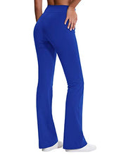 Load image into Gallery viewer, LChinFun Women's Performance Power Flex High Waist Bootleg Yoga Pants Inner Hidden Pocket Tummy Control 4 Way Stretch Bootcut Running Sweatpants Royal Blue Size M
