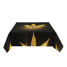 Load image into Gallery viewer, Golden Cannabis Print Rectangle Tablecloth - 54"X72" Inch - Stain &amp; Waterproof &amp; Wrinkle Resistant Washable Polyester Tablecloth, for Buffet Parties, Wedding and Camping
