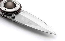 Load image into Gallery viewer, Ideale Outdoor Stainless Steel Knife Folding Blade Pocket Knife Aluminium Handle Brown Knife Hunting Survival Knife Portable Ring Grip Camping Tactical Fishing Knife Accessories EDC Tools Men's Gift
