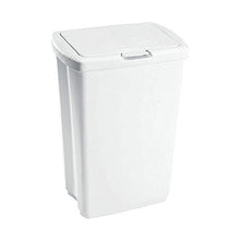 Load image into Gallery viewer, Rubbermaid 13.25 Gallon Rectangular Spring-Top Lid Kitchen Wastebasket Trash Can for Tall Trashbags, White (2 Pack)
