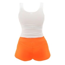 Load image into Gallery viewer, Ripple Junction Hooters Girl Classic Waitress Role Play Costume Uniform Outfit w/Tank Top Shorts Adult Women's M Orange White
