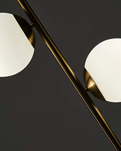 Load image into Gallery viewer, Brightech Sphere - Mid Century Modern 2 Globe Floor Lamp for Living Room Bright Lighting - Contemporary LED Standing Light for Bedrooms &amp; Offices - Gold/Antique Brass Indoor Pole Light
