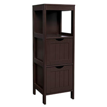 Load image into Gallery viewer, VASAGLE Floor Cabinet, Bathroom Storage Organizer Rack Stand, Multifunctional Corner Unit, 2 Drawers, Brown UBBC42BR
