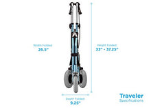 Load image into Gallery viewer, NOVA Traveler 3 Wheel Rollator Walker, All Terrain 8” Wheels, Includes Bag, Basket and Tray, Diamond Sky Blue

