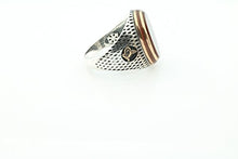 Load image into Gallery viewer, KAR 925K Stamped Sterling Silver Agate (Aqeeq) Ottoman Men's Ring K51C (8)
