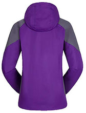 Load image into Gallery viewer, AbelWay Women's Mountain Waterproof Windproof Fleece 3 in 1 Jacket Ski Hooded Rain Coat(Purple,XS)
