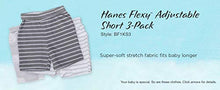 Load image into Gallery viewer, Hanes Ultimate Baby Flexy 3 Pack Adjustable Fit Knit Shorts, Blues, 6-12 Months
