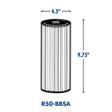 Load image into Gallery viewer, Culligan R50-BBSA 5 Micro 10" x 4.5" Whole House Pleated Washable Sediment Filter, Replacement Cartridge Compatible with FXHSC, R50-BB, WFHDC3001, W50PEHD, GXWH40L, (Pack of 1) , White
