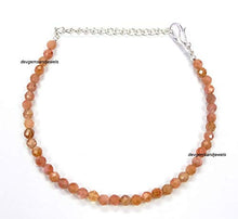 Load image into Gallery viewer, Peach Moonstone Necklace FREE BRACELET Natural Chocolate Moonstone Faceted Beads Necklace Moonstone Gemstone Necklace June Birthstone Gift.
