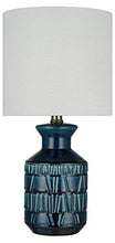 Load image into Gallery viewer, Amazon Brand – Stone &amp; Beam Ceramic Table Lamp, 18"H, Crackle Dark Blue
