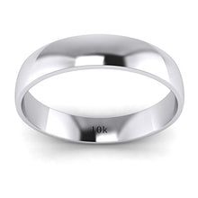 Load image into Gallery viewer, LANDA JEWEL Unisex Solid 10k White Gold 4mm Comfortable Traditional Highly Polished Wedding Ring Plain Band (9)

