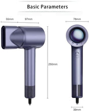 Load image into Gallery viewer, Professional Hair Dryer, Powerful Brushless Motor Blow Dryer for Fast Drying, Ionic Hair Dryer with 3 Heating/3 Speed Settings, Hot and Cold Automatic Cycle, Portable for Home &amp; Travel
